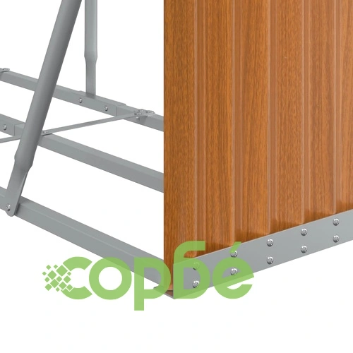 Поставка за дърва, дървесен вид, 300x45x100 см, стомана ➤ топ цена ➤ sorbe.bg