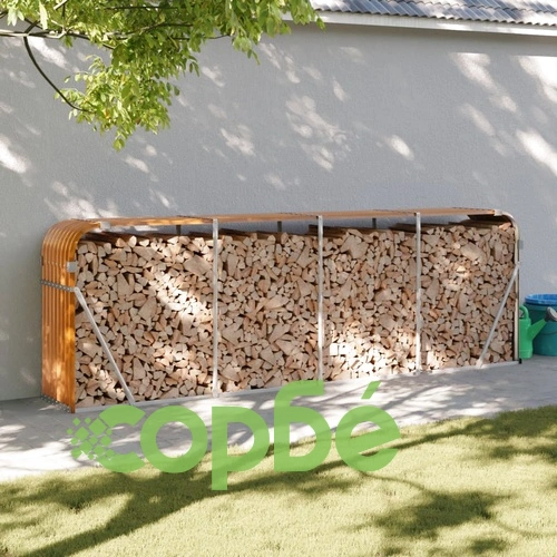 Поставка за дърва, дървесен вид, 300x45x100 см, стомана ➤ топ цена ➤ sorbe.bg