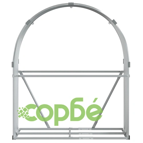 Поставка за дърва, сребрист, 120x45x140 см, поцинкована стомана ➤ топ цена ➤ sorbe.bg