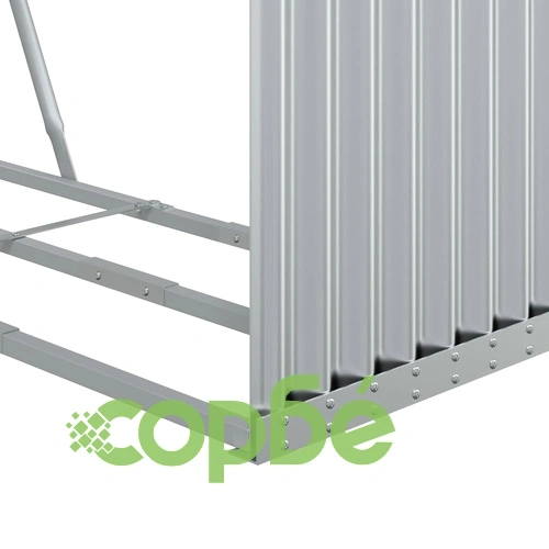 Поставка за дърва, сребрист, 120x45x140 см, поцинкована стомана ➤ топ цена ➤ sorbe.bg