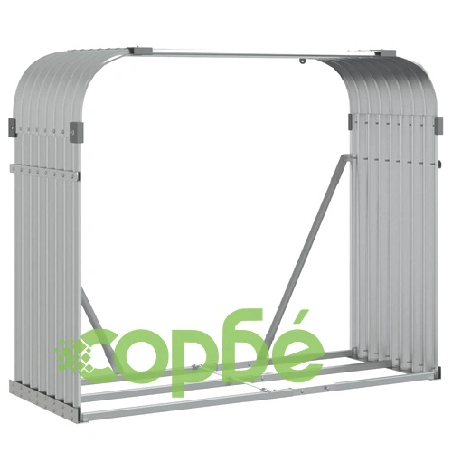 Поставка за дърва, сребрист, 120x45x100 см, поцинкована стомана ➤ топ цена ➤ sorbe.bg