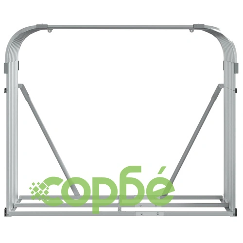 Поставка за дърва, сребрист, 120x45x100 см, поцинкована стомана ➤ топ цена ➤ sorbe.bg