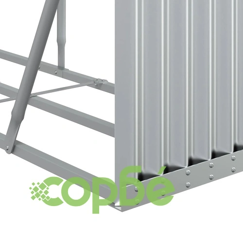 Поставка за дърва, сребрист, 234x45x100 см, поцинкована стомана ➤ топ цена ➤ sorbe.bg