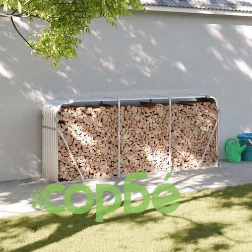 Поставка за дърва, сребрист, 234x45x100 см, поцинкована стомана ➤ топ цена ➤ sorbe.bg