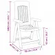 Градински накланящи се столове, 2 бр, антрацит, PP