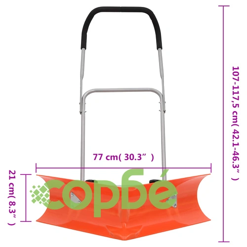 Двуъгълна лопата за сняг с разтегателна дръжка оранжева стомана ➤ топ цена ➤ sorbe.bg