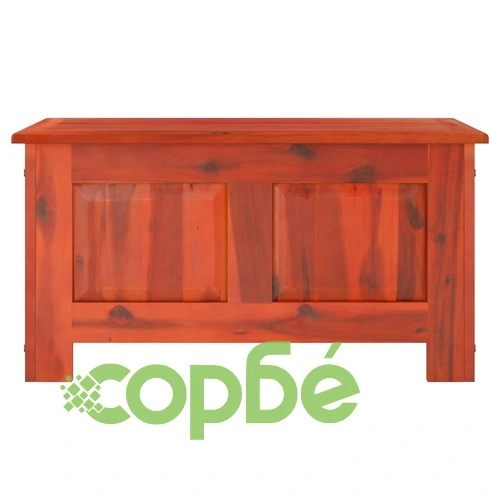 Сандък за съхранение с капак, кафяв, акациев масив ➤ топ цена ➤ sorbe.bg