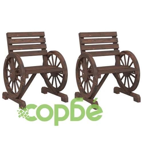 Градински столове, 2 бр, 58x58x78,5 см, масивно чамово дърво ➤ топ цена ➤ sorbe.bg