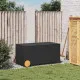 Градинска кутия за съхранение с колела черна 190 л полиратан