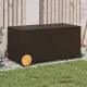 Градинска кутия за съхранение с колела кафява 190 л полиратан