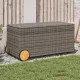 Градинска кутия за съхранение с колела сива 190 л полиратан