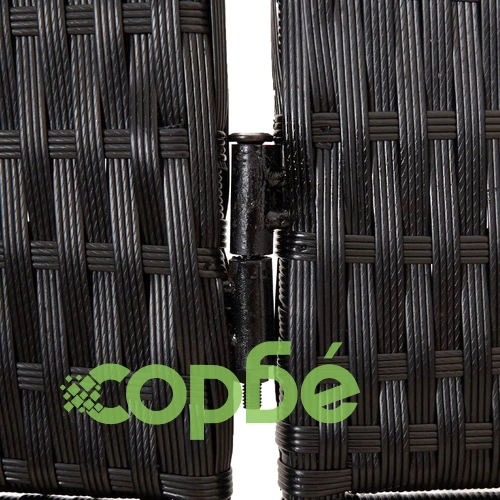 Параван за стая, 4 панела, черен, полиратан ➤ топ цена ➤ sorbe.bg