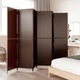 Параван за стая, 6 панела, кафяв, полиратан