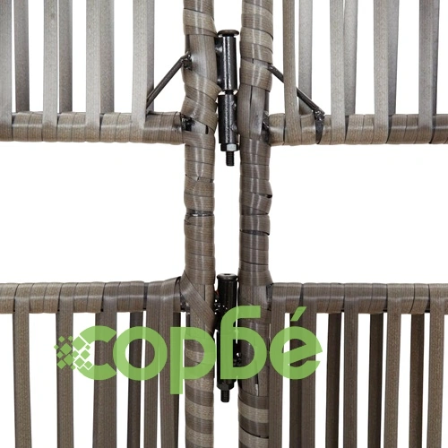 Параван за стая, 3 панела, сив, полиратан ➤ топ цена ➤ sorbe.bg