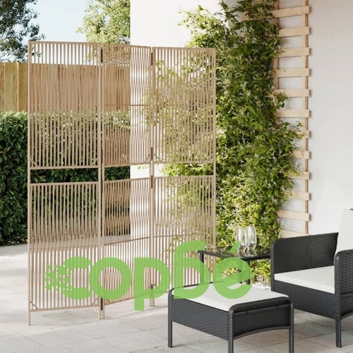 Параван за стая, 3 панела, бежов, полиратан ➤ топ цена ➤ sorbe.bg