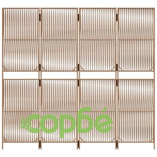 Параван за стая, 4 панела, бежов, полиратан ➤ топ цена ➤ sorbe.bg