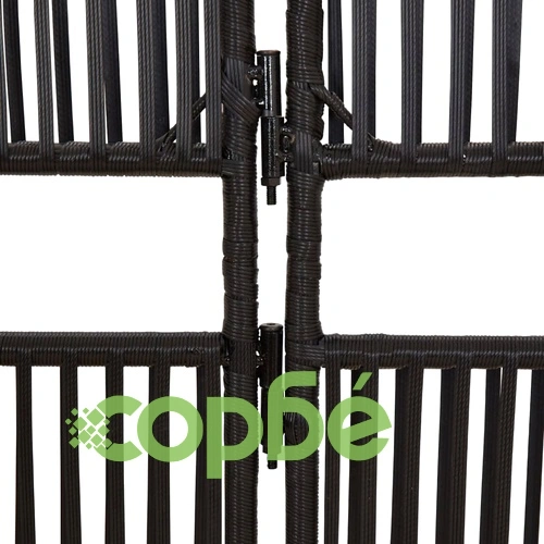 Параван за стая, 5 панела, черен, полиратан ➤ топ цена ➤ sorbe.bg