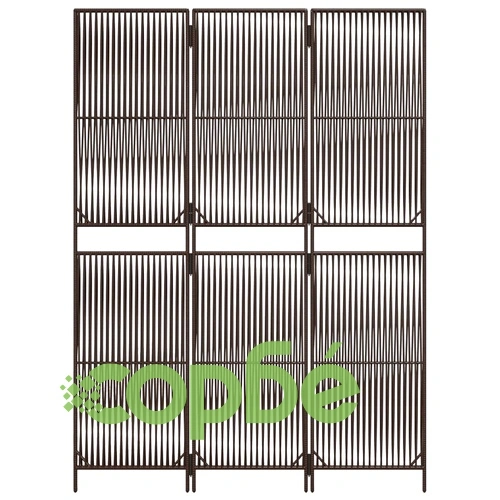 Параван за стая, 3 панела, кафяв, полиратан ➤ топ цена ➤ sorbe.bg