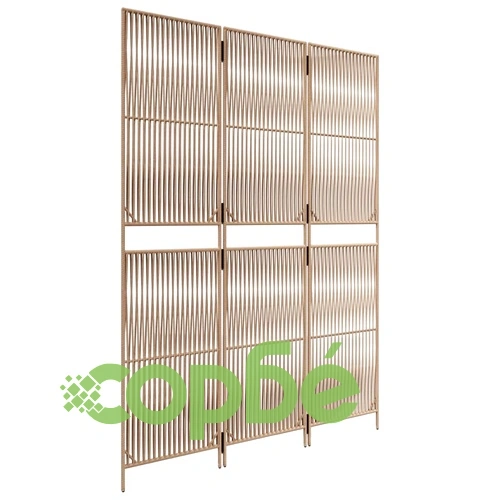 Параван за стая, 3 панела, бежов, полиратан ➤ топ цена ➤ sorbe.bg