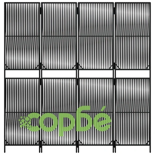 Параван за стая, 4 панела, черен, полиратан ➤ топ цена ➤ sorbe.bg