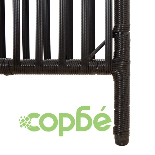 Параван за стая, 4 панела, черен, полиратан ➤ топ цена ➤ sorbe.bg