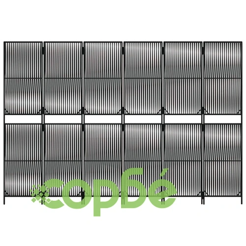 Параван за стая, 6 панела, черен, полиратан ➤ топ цена ➤ sorbe.bg