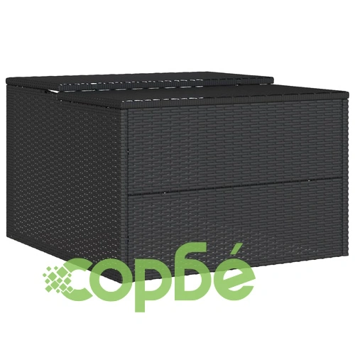 Гараж за роботизирана косачка, черен, 86x90x52/57 см, полиратан ➤ топ цена ➤ sorbe.bg
