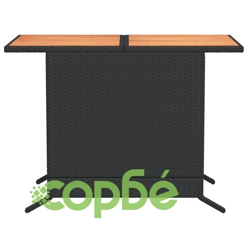 Бистро комплект с възглавници 3 части черен полиратан ➤ топ цена ➤ sorbe.bg