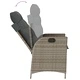 Накланящ се градински стол с възглавници, полиратан, сив