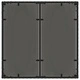 Градинска маса със стъклен плот, черна, 90x90x75 см, полиратан