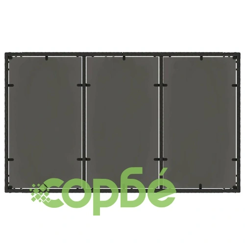 Градинска маса със стъклен плот черен 150x90x75 см полиратан ➤ топ цена ➤ sorbe.bg