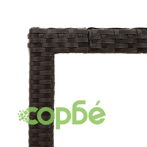 Градинска маса със стъклен плот черен 150x90x75 см полиратан ➤ топ цена ➤ sorbe.bg