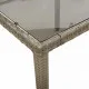 Градинска маса със стъклен плот сива 150x90x75 см полиратан