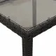 Градинска маса със стъклен плот черен 190x90x75 см полиратан