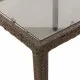 Градинска маса със стъклен плот кафява 190x90x75 см полиратан