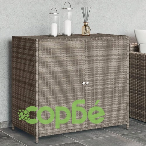 Градински шкаф за съхранение, сив, 83x45x76 см, полиратан на топ цена от sorbe.bg Градински шкаф за съхранение, сив, 83x45x76 см, полиратан ➤ топ цена ➤ sorbe.bg
