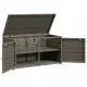 Градински шкаф за съхранение, сив, 110x55x60,5 см, полиратан