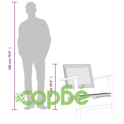 Бистро комплект, 3 части, черен, полиратан и акация масив ➤ топ цена ➤ sorbe.bg