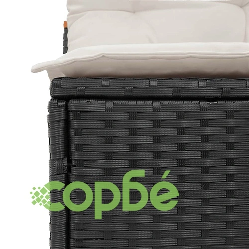 Външни кресла без подлакътник възглавници 2 бр черен полиратан ➤ топ цена ➤ sorbe.bg