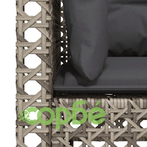 Градински дивани ъглови с възглавници 2 бр сиви полиратан ➤ топ цена ➤ sorbe.bg