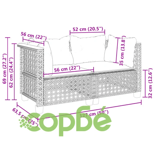 Градински дивани ъглови с възглавници 2 бр сиви полиратан ➤ топ цена ➤ sorbe.bg