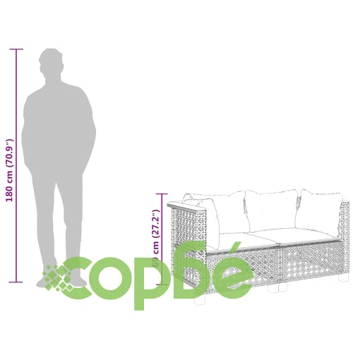 Градински дивани ъглови с възглавници 2 бр сиви полиратан ➤ топ цена ➤ sorbe.bg