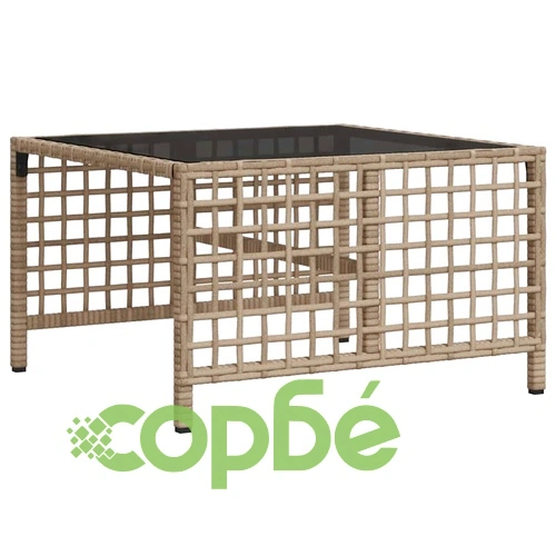 Ъглов градински комплект с възглавници 3 части бежов полиратан ➤ топ цена ➤ sorbe.bg