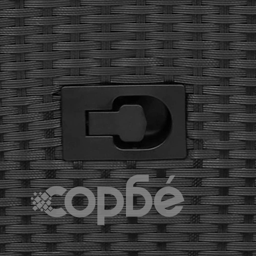 Накланящ се градински стол с възглавници, черен, полиратан ➤ топ цена ➤ sorbe.bg