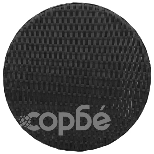 Бистро комплект с възглавници 3 части черен полиратан ➤ топ цена ➤ sorbe.bg