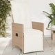 Накланящи градински стола с възглавници полиратан бежови