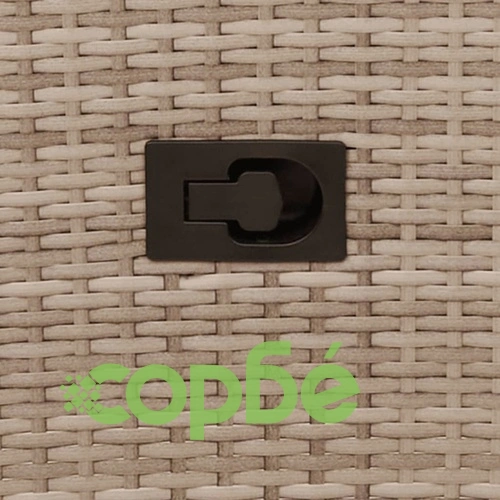 Накланящ се градински диван 2-местен с маса бежово полиратан ➤ топ цена ➤ sorbe.bg