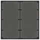 Градинска маса със стъклен плот, черна, 90x90x75 см, полиратан