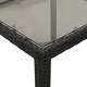 Градинска маса със стъклен плот черен 150x90x75 см полиратан