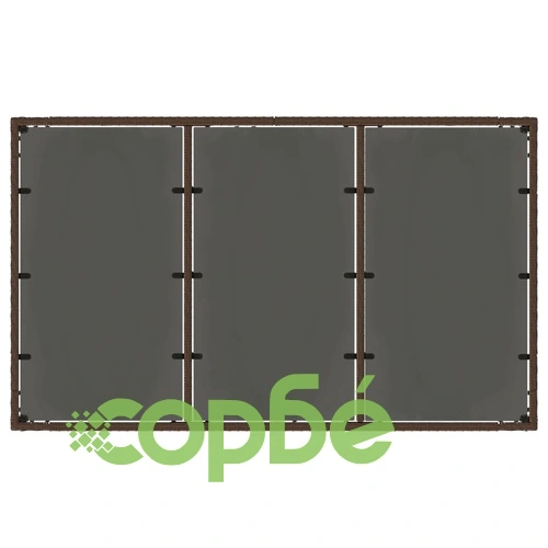 Градинска маса със стъклен плот кафява 150x90x75 см полиратан ➤ топ цена ➤ sorbe.bg